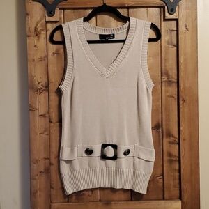 Laura Tan Knit Sweater Vest Size S